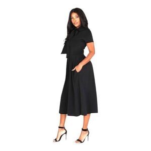 Callimoda Classic Black Midi Dress Sz Small